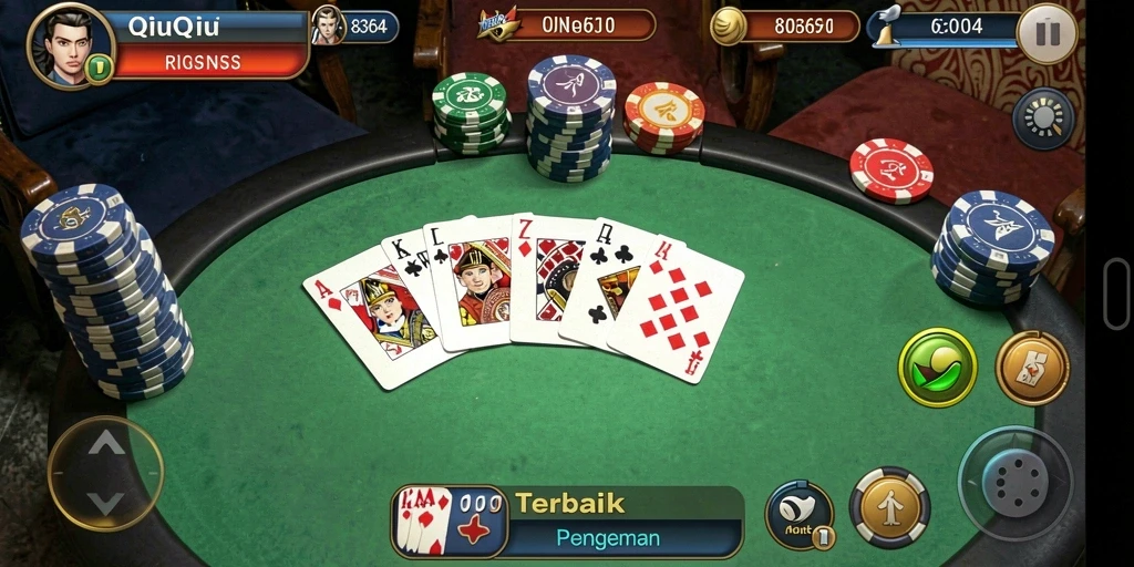 Tampilan gameplay seru dan menarik di 8364 QiuQiu.