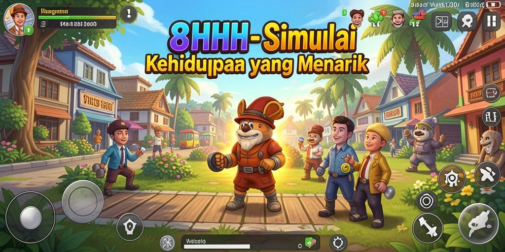 Tampilan gameplay interaktif dan menyenangkan dari 8HHH.