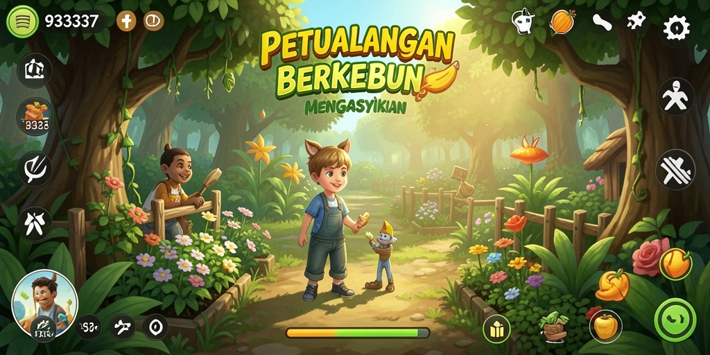 Tampilan berkebun yang indah dalam gameplay 93337.