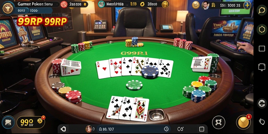 Tampilan gameplay seru di aplikasi 99RP poker.