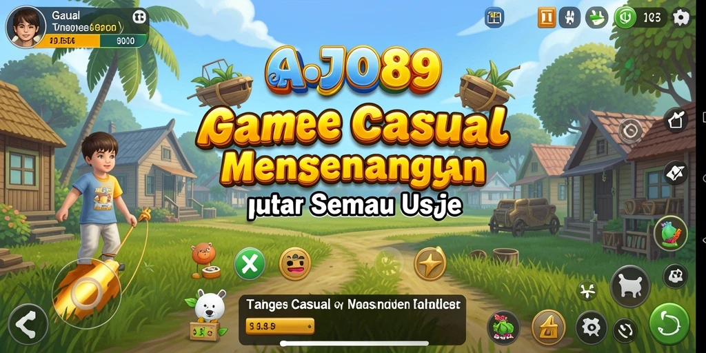 Tampilan gameplay AJO89 dengan grafis berwarna-warni yang menarik.