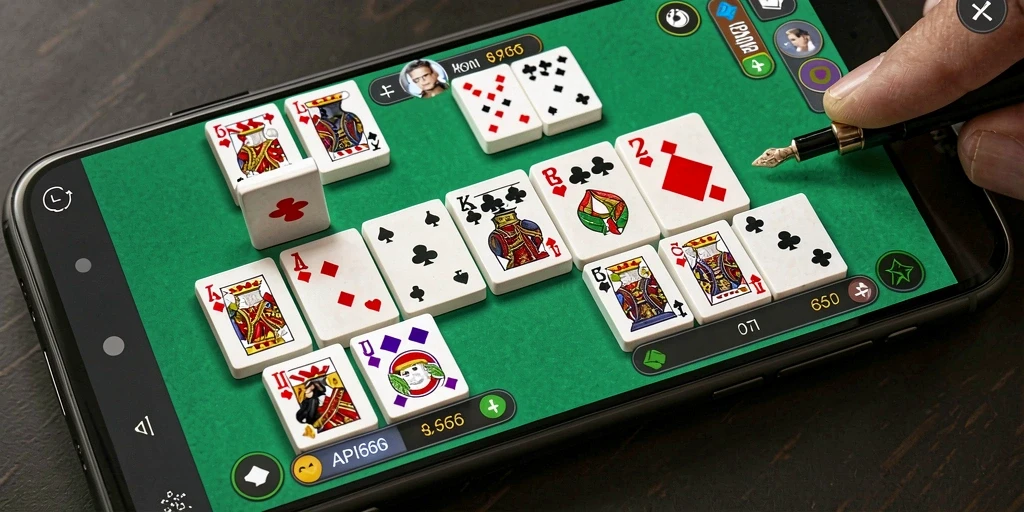 Tampilan gameplay seru dari API66 dalam permainan Domino.
