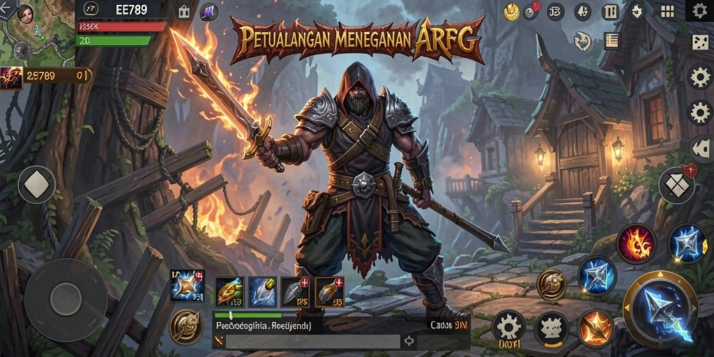 Tangkapan layar EE789 menampilkan aksi epik dalam petualangan ARPG.