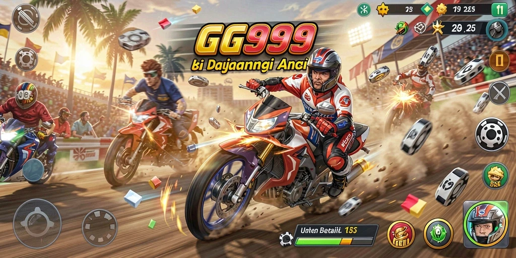 Tampilan gameplay GG999 yang menarik saat balapan cepat.