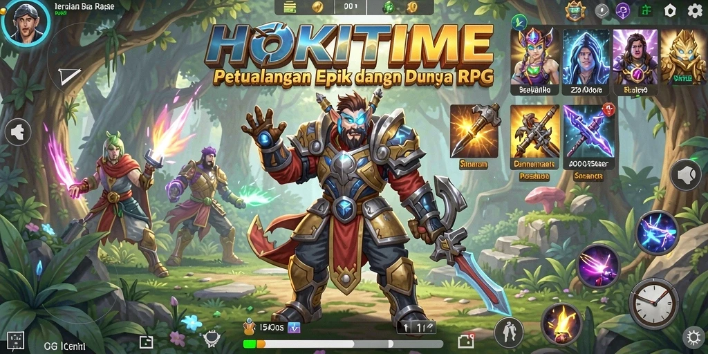 Tangkapan layar gameplay HOKITIME menampilkan aksi seru dan karakter yang dinamis.