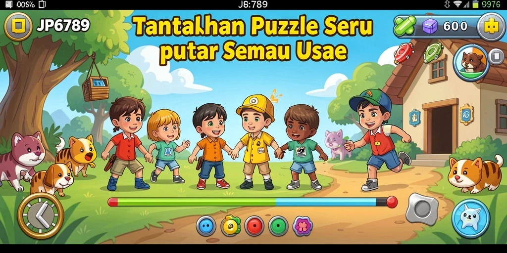 Screenshot gameplay JP6789 menampilkan keseruan menyusun puzzle.