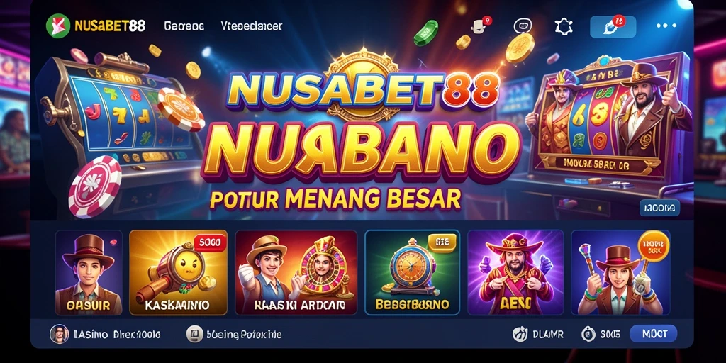 Tampilan layar utama NUSABET88 menampilkan permainan kasino yang menarik.
