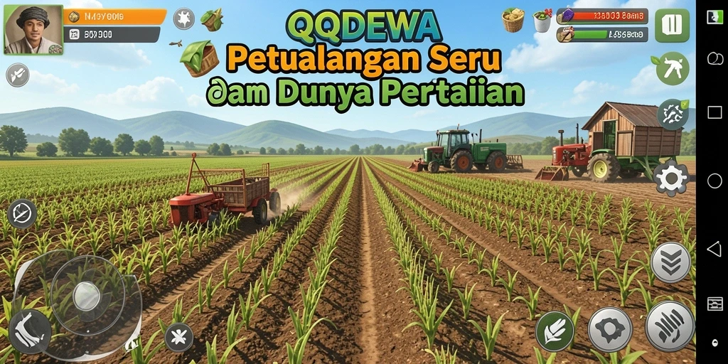 Screenshot gameplay QQDEWA dengan berbagai tanaman yang subur.