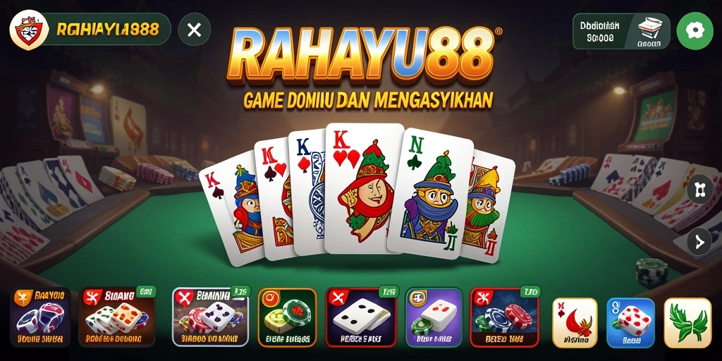 Tampilan gameplay yang seru dalam RAHAYU88, permainan Domino menantang.