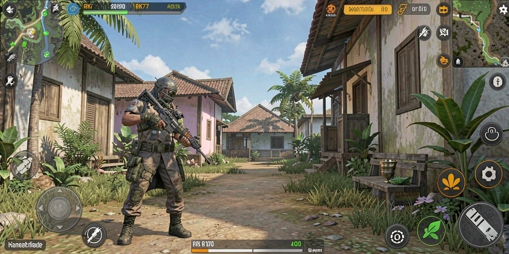 Tangkapan layar dari gameplay simulasi yang menarik di RK77.