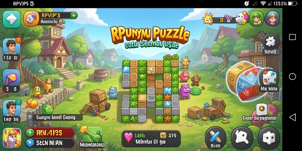 Screenshot gameplay RPVIP5 menampilkan tantangan puzzle yang menarik.