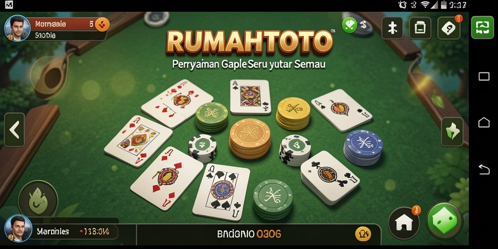 Tampilan gameplay RUMAHTOTO yang menarik dalam permainan Gaple.