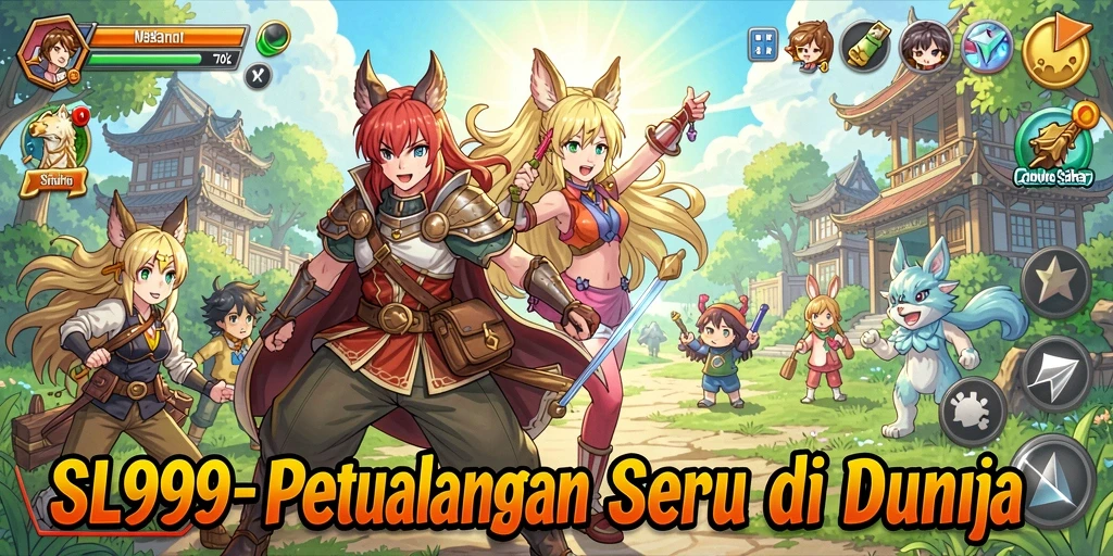 Screenshot gameplay SL999 menunjukkan aksi mendebarkan di dunia anime.