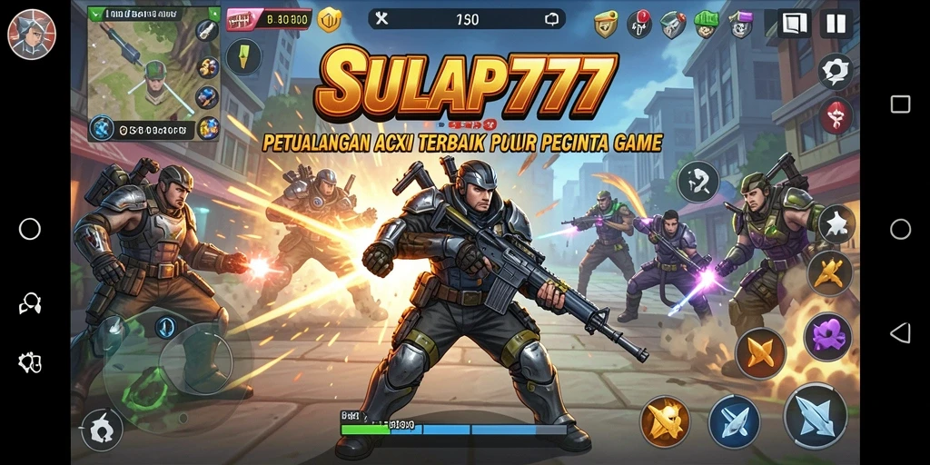 Screenshot utama SULAP777 menampilkan aksi seru dalam pertempuran PvP.