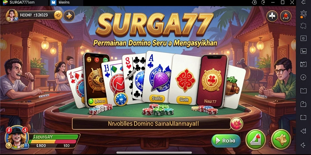 Tampilan menarik dari gameplay Domino SURGA77.