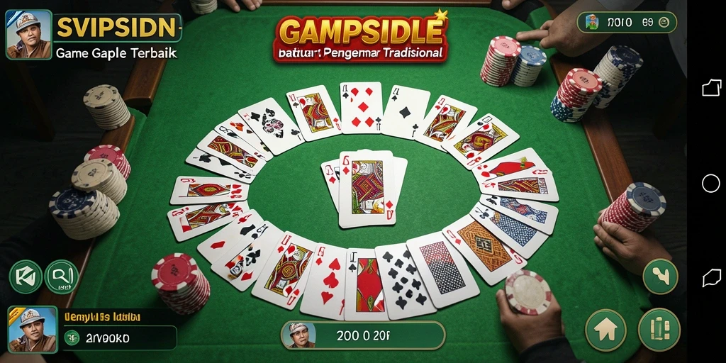 Tampilan gameplay seru di SVIPSIDN yang menampilkan aksi Gaple.