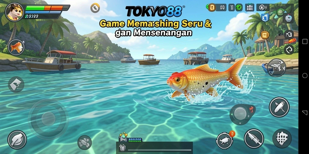 Tampilan gameplay <strong>TOKYO88</strong> yang seru dengan pengaturan memancing yang menakjubkan.