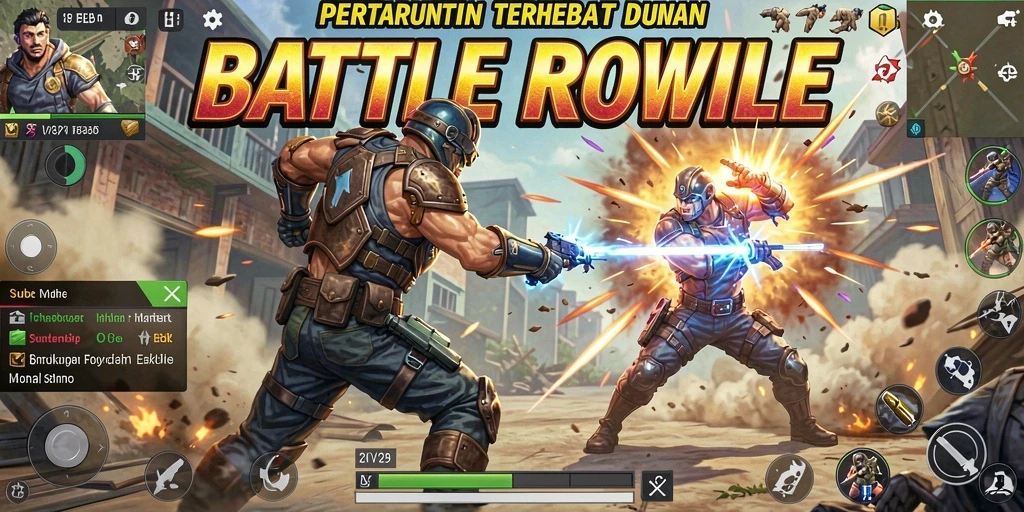 Gambaran aksi pertarungan dalam game Battle Royale V21.